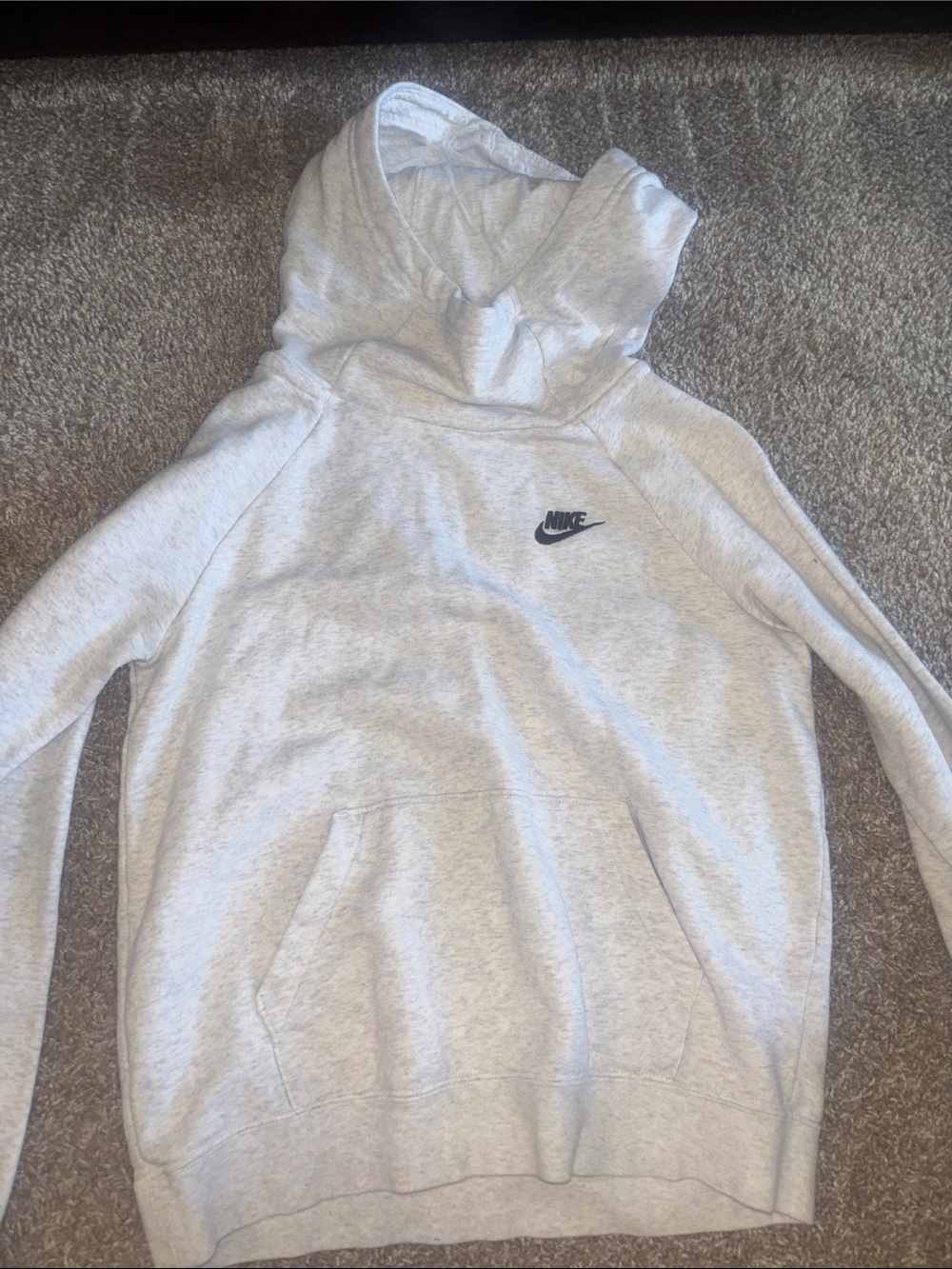 Nike Gray Hooded Pullover with Black Swoosh